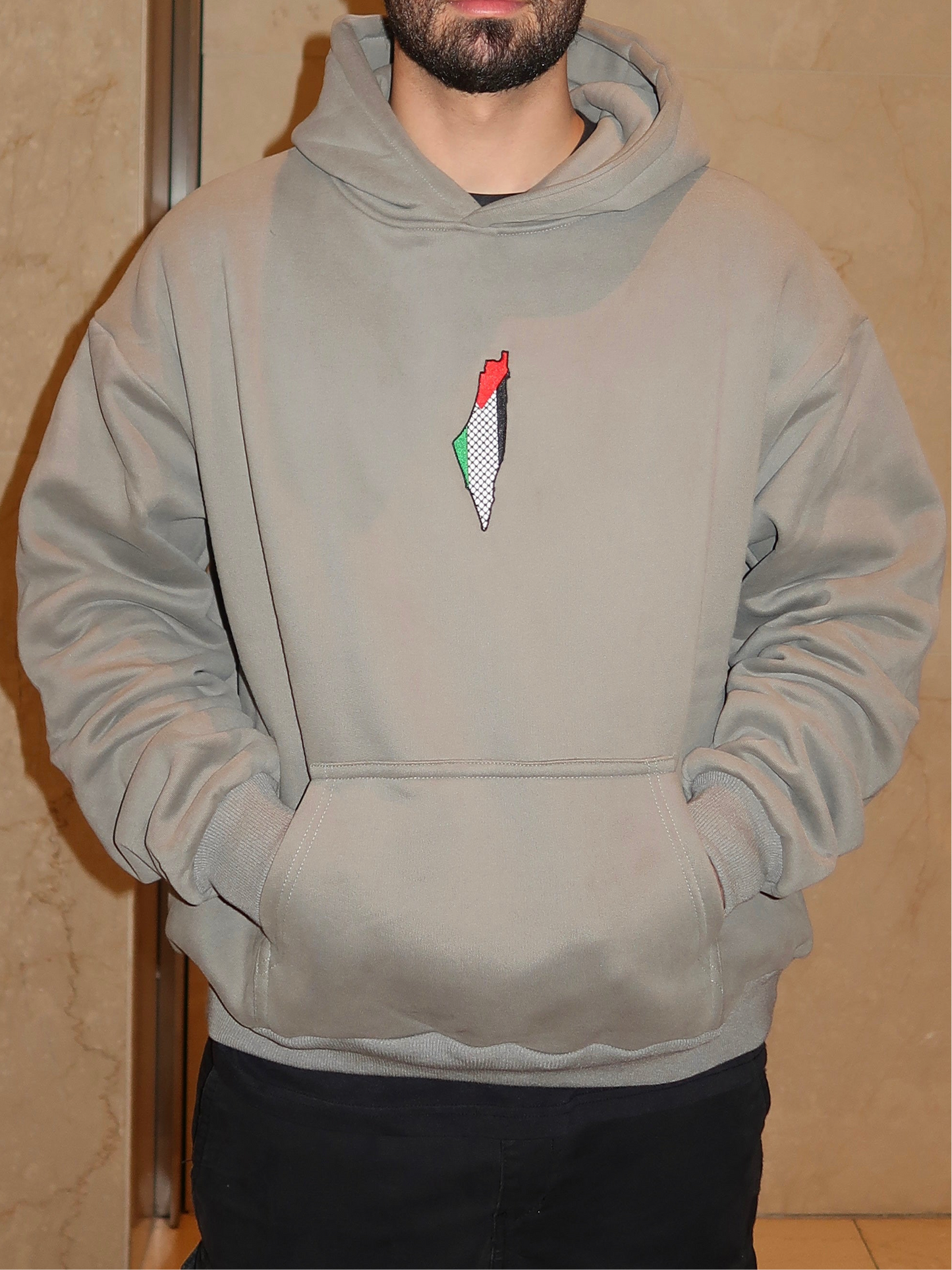 Drake-Inspired Grey Palestine Hoodie